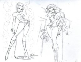 Black Queen and Starfire Comic Art